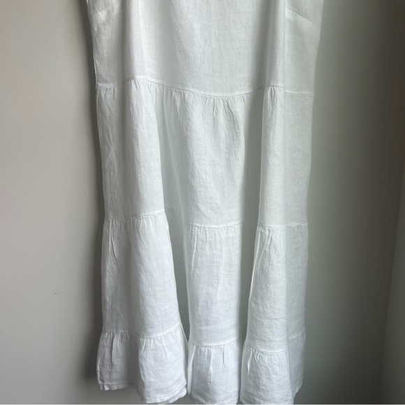 Valentina Naldi White 100% Linen Dress - Size Small - Picture 8 of 12